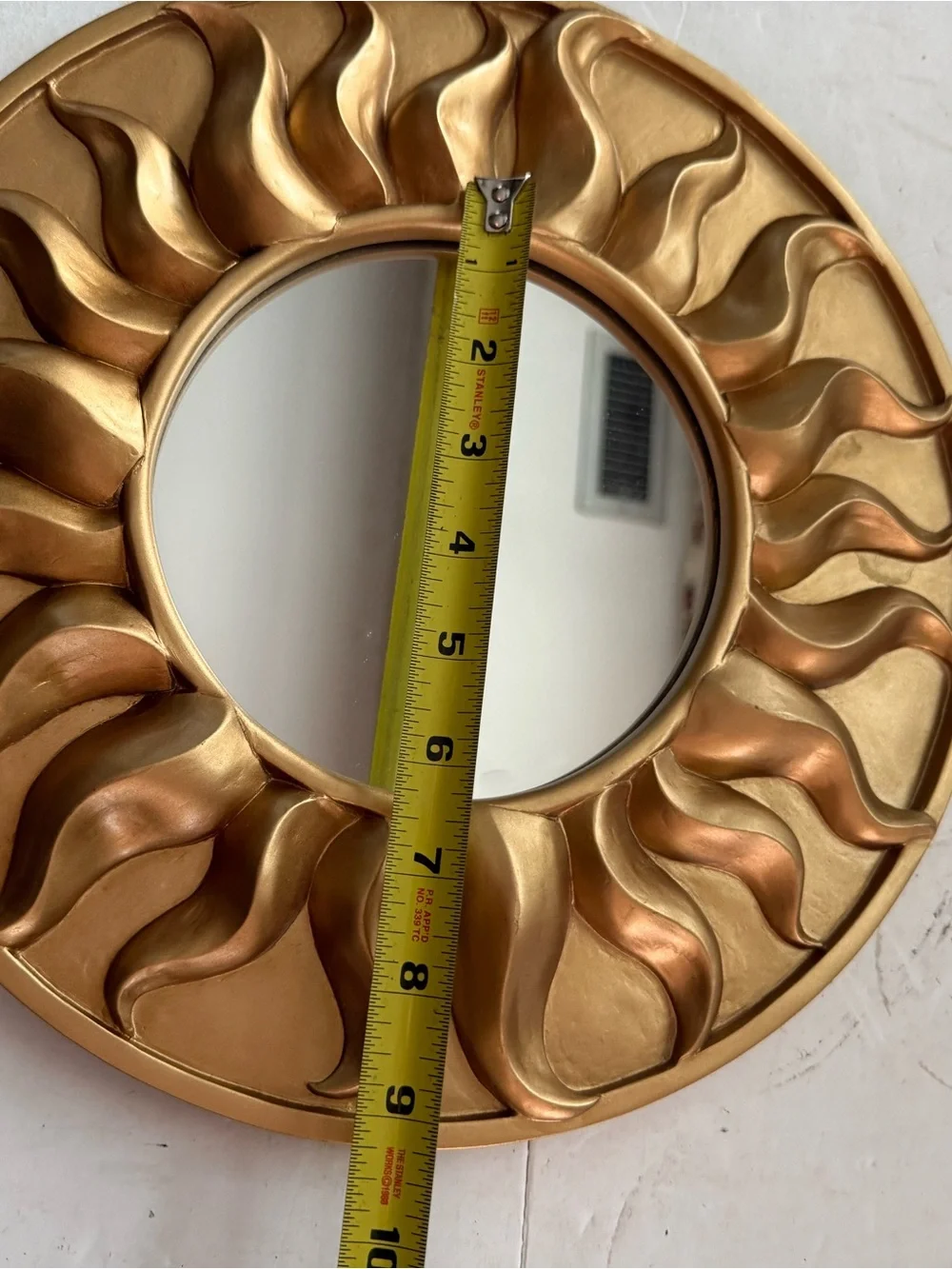 Gold Sunburst Round Wall Mirror - Decorative Home Wall Decor